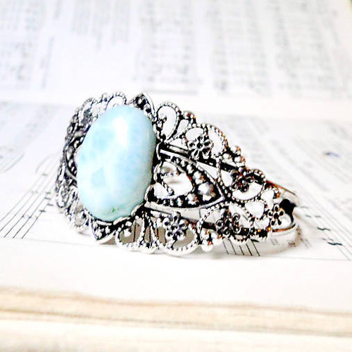 Larimar Bracelet / Filigránový náramok s larimarom