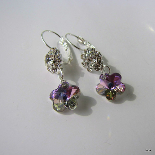 Náušnice * kytička * SWAROVSKI * 1 pár/ bal