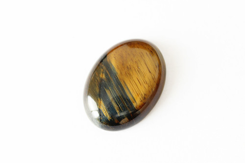 Tygří oko - kabošon - 22x30 mm — foto 1