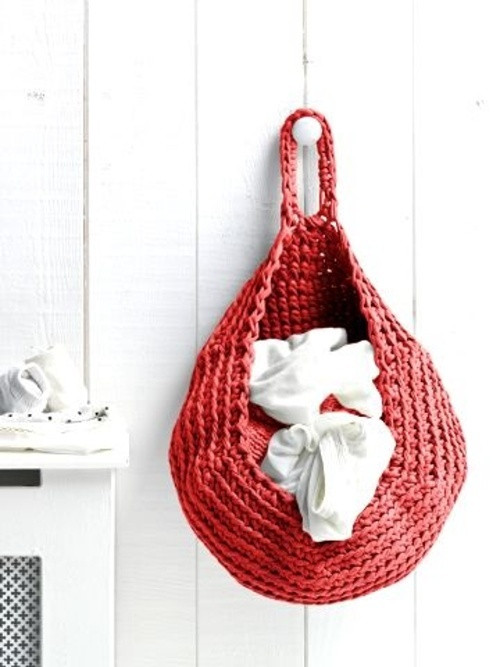 Set HOOOKED ZPAGETTI - závěsný košík - Coral
