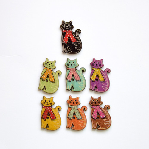 Kočka (30x18 mm) - žlutá