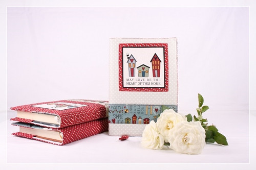 OBAL NA KNIHU BLESS THIS HOME - domečky na šedé — foto 1