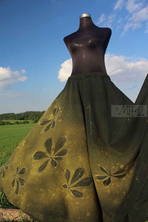 Letní maxi kolová sukně - Kaštan — foto 1