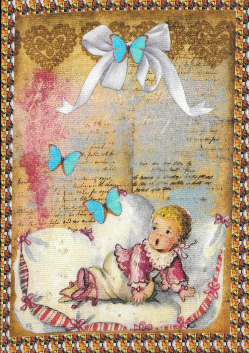 Bavlněná látka - panel 12 x 17,5 cm