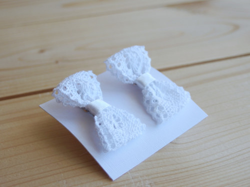 Mini sponky 2ks - bílá krajka — foto 1
