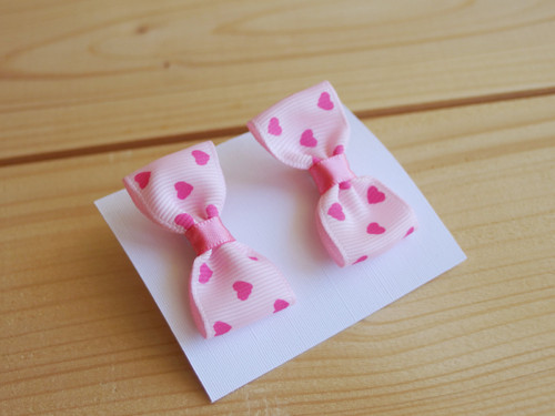 Mini sponky 2ks - růžová srdíčka — foto 1