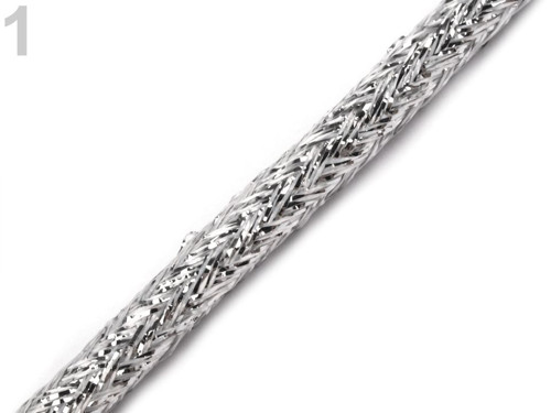 Šňůra Ø4 mm s lurexem - stříbrná (2m)