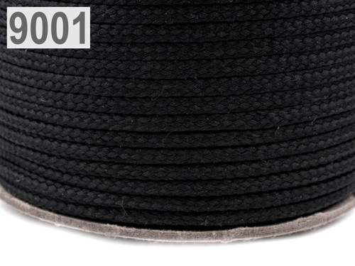 Šňůra PES Ø4 mm (10m) - Black