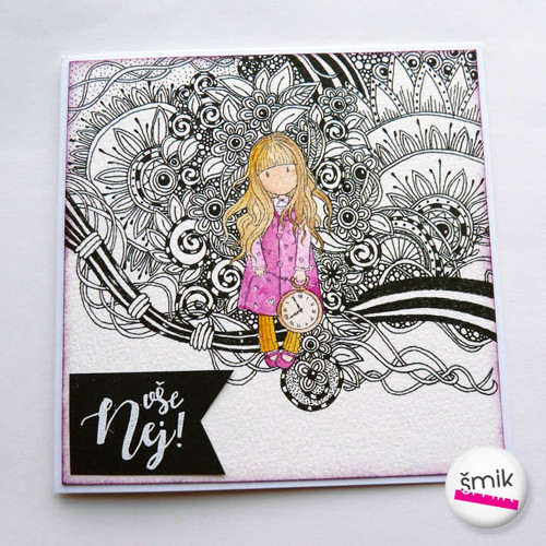 Zentangle přání s holčičkou Gorjuss — foto 1