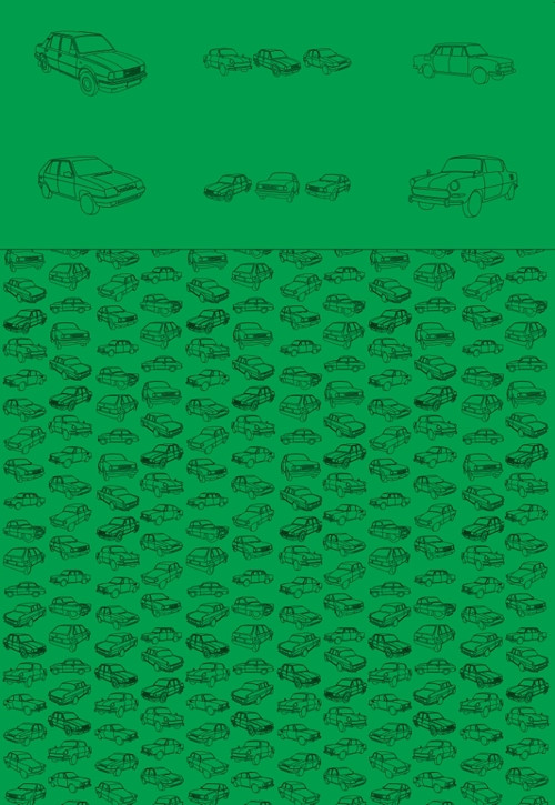 Panel 72x50cm Old Škoda tmavě zelený — foto 1