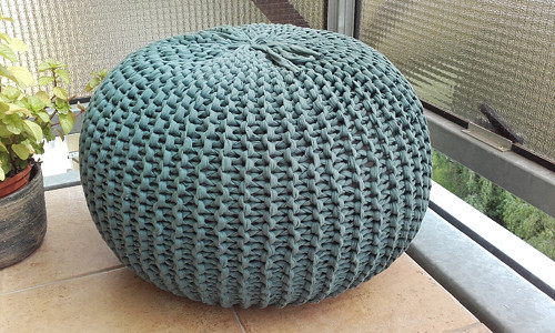 Puff velký "mořskázelená "/průměr 56cm,výš.31cm/ — foto 1