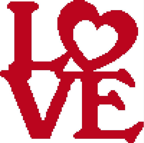Předloha na vyšívání - LOVE SRDÍČKO