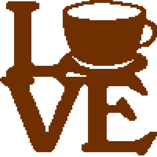 Předloha na vyšívání - LOVE COFFEE