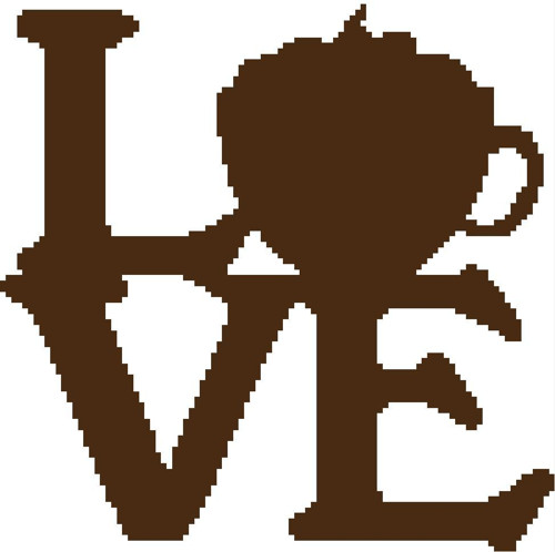 Předloha na vyšívání - LOVE CAPPUCCINO
