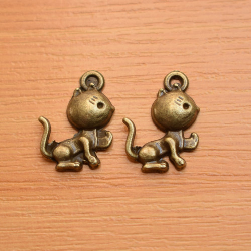Kočka - starobronz - 20x15mm