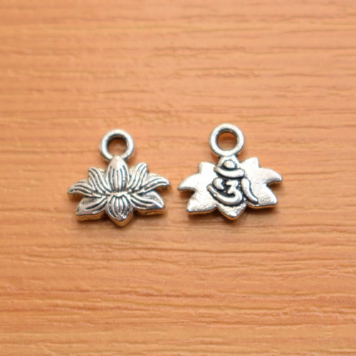Lotosový květ - starostříbro - 10x 11mm - 4 kusy