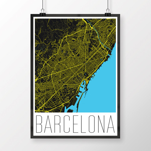 BARCELONA, 50x70cm, moderní, černá — foto 1