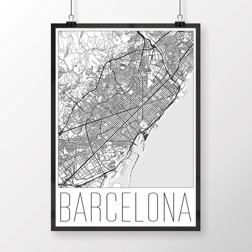 BARCELONA, 50x70cm, moderní, bílá