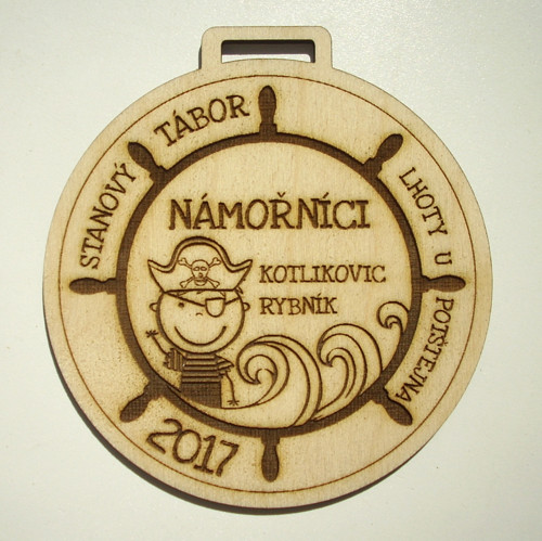 Dřevěné MEDAILE "STANOVÝ TÁBOR - námořníci"...