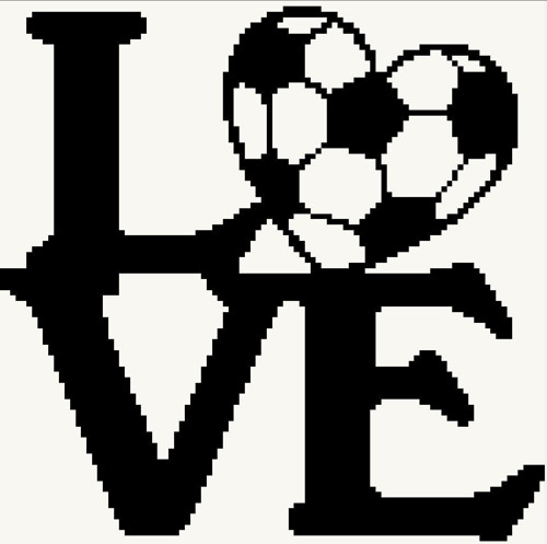 Předloha na vyšívání - LOVE FOTBAL