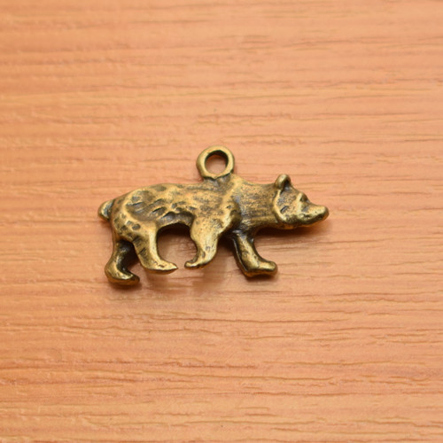 Medvěd - starobronz - 24mm x 15mm - 1 kus