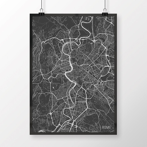 ŘÍM, 50x70cm, minimalistický, tmavě šedý