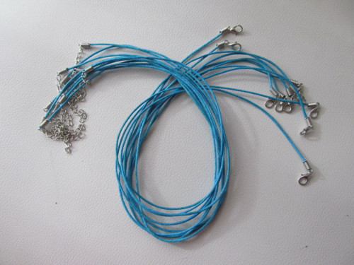 Voskovaná šňůrka - azur - 45 cm — foto 1