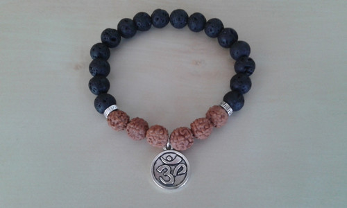 Náramek rudraksha + láva