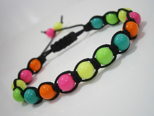 Letní neonový náramek (macramé/shamballa)