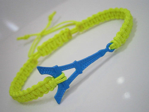 "Eiffelovka" - neonový náramek (Unisex) - macramé — foto 1