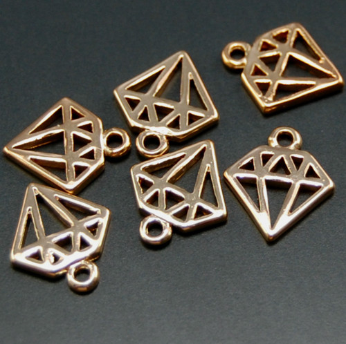 Přívěsek – diamant stylizovaný 12mm, 1ks Y43