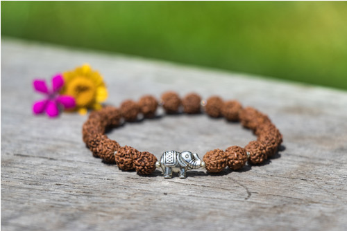 Rudraksha náramek se slonem — foto 1
