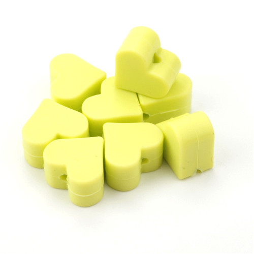 Silikonové srdíčko 14mm (2ks) - lime