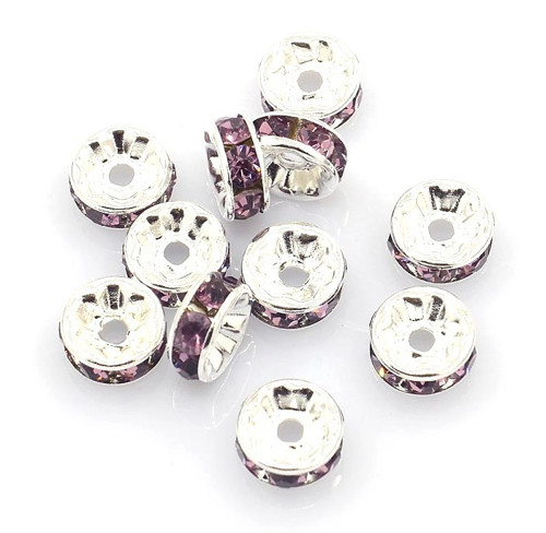 Šatonové rondelky starorůžové 8mm 4ks