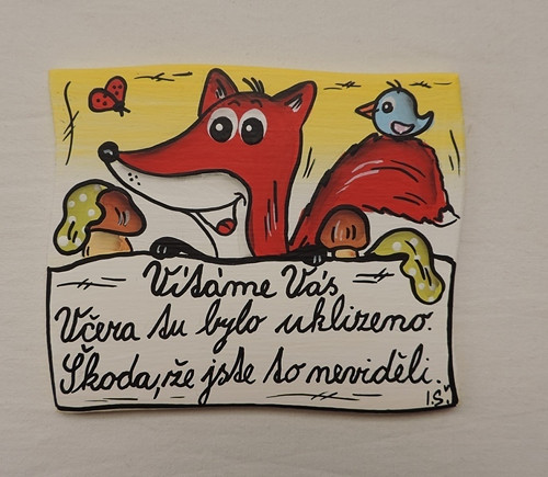 Cedulka na dveře-liška