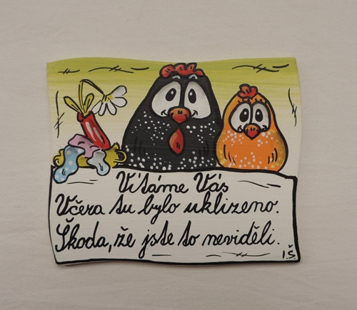Cedulka na dveře-slepičky
