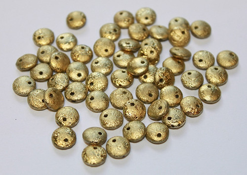 Čočka- 8mm- krystal/lept/zlato amber - 10ks
