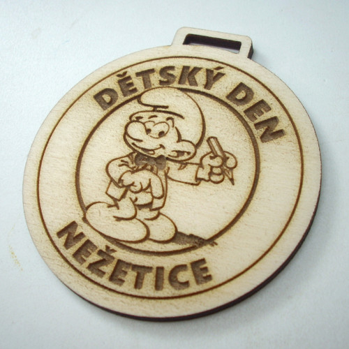 Dřevěné mini MEDAILE "Dětský den" Nežetice...
