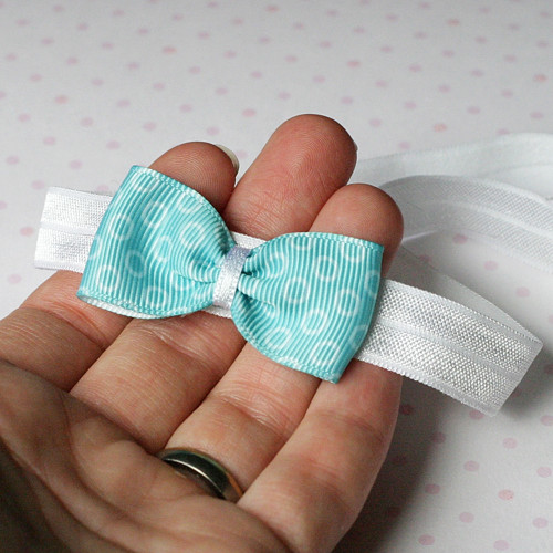 Čelenka pro newborn - mentolová mašlička — foto 1