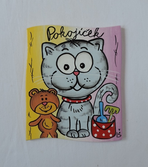 Cedulkana dveře-kočička-pokojíček