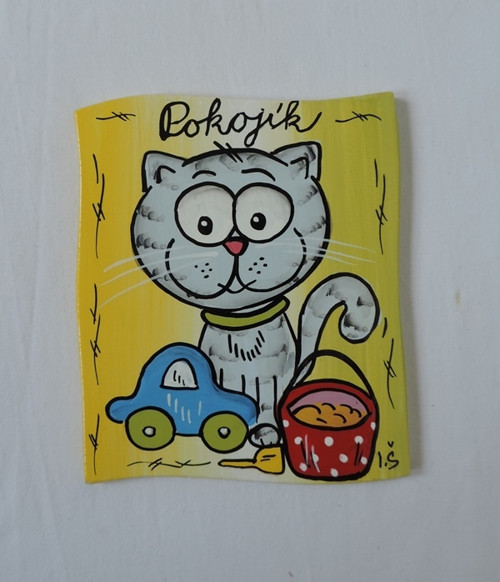 Cedulka na dveře-kocourek-pokojíček