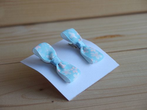 Mini sponky 2ks - jemně modré s kytičkami — foto 1