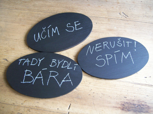 Cedulka na dveře -tabulka