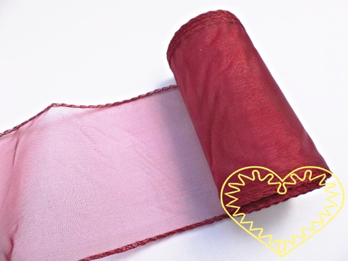 Organza tmavě červená- šíře 10 cm