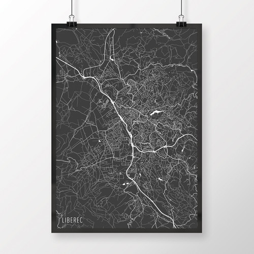 LIBEREC, 50x70cm, minimalistický, tmavě šedý — foto 1