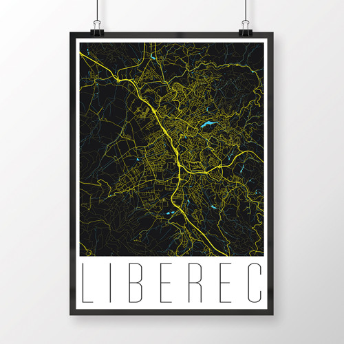 LIBEREC, 50x70cm, moderní, černý