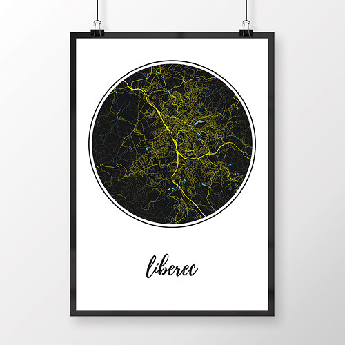 LIBEREC, 50x70cm, kulatý, černý