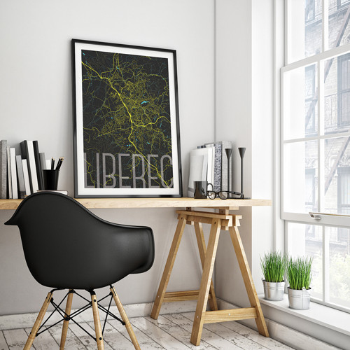 LIBEREC, 50x70cm, elegantní, černý