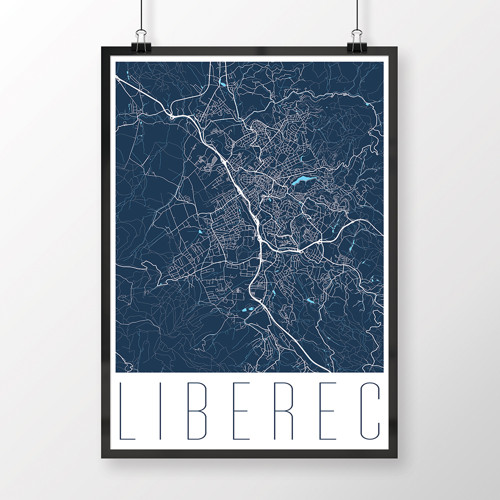 LIBEREC, 50x70cm, moderní, tmavě modrý