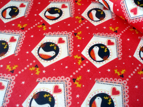 Bavlnená látka Merry Little Christmas - Birdhouse